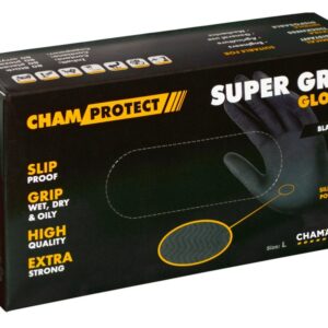 Nitrilinės vienkartinės pirštinės L juodos (80vnt.) CHAMAELEON