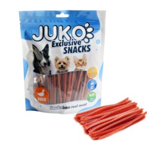 JUKO Skanėstas Snacks Duck Thin Strips antienos juostelės, 250 g, 1 vnt.