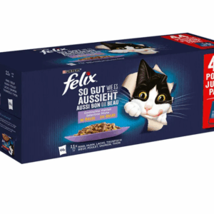 Felix Fantastic Vielfalt Jelly 85g X 44 (vištiena, jautiena, tunas, lašiša), 44 x 85 g