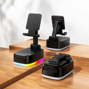 Borofone Portable Bluetooth Speaker BR200 Marea 3 in 1 with holder and 1500mAh power bank black - Image 7