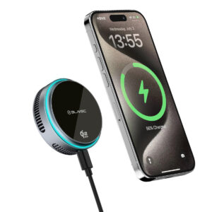 Blavec Car holder BHC-05 Qi2.2 25W magnetically detachable with induction charging and active cooling to airvent (BHC05-MWIB) black - Image 5