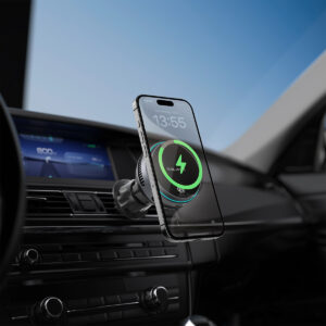 Blavec Car holder BHC-05 Qi2.2 25W magnetically detachable with induction charging and active cooling to airvent (BHC05-MWIB) black - Image 6