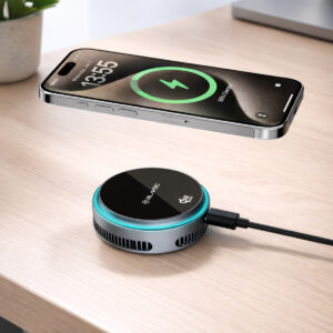 Blavec Car holder BHC-05 Qi2.2 25W magnetically detachable with induction charging and active cooling to airvent (BHC05-MWIB) black - Image 8