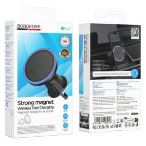 Borofone Car holder BH224 Flash magnetic with induction charging to air vent black - Image 9
