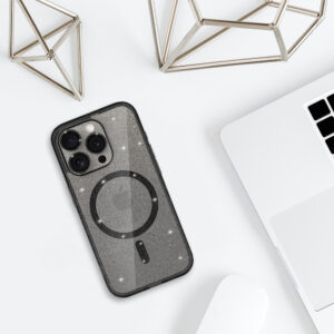 Glitter Magsafe dėklas skirtas Samsung Galaxy S26 Plus juodos spalvos clear - Image 5