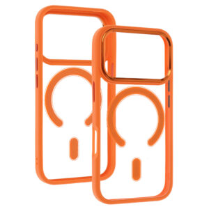 Metallic Magsafe dėklas skirtas Apple iPhone 17 Pro oranžinės spalvos - Image 6
