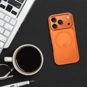 Metallic Magsafe dėklas skirtas Apple iPhone 17 Pro oranžinės spalvos - Image 7