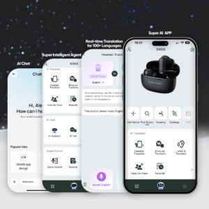 Blavec ausinės Bluetooth TWS BW-08 Speak AI (BW08SA-W) baltos spalvos - Image 4