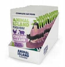 ANIMAL ISLAND kurczak z jagnięciną saszetki dla kota 12x85g