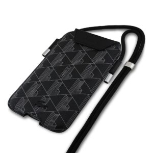 Lacoste PVC Blend Monogram Phone Pouch XL Black - Image 2