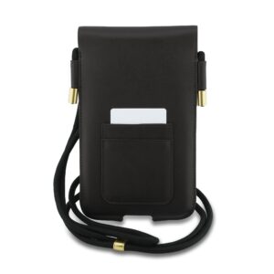 Lacoste PVC Blend Monogram Metal Logo Phone Pouch XL Brown