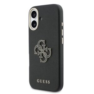 Guess PU Resin Logo dėklas skirtas Apple iPhone 17 Black