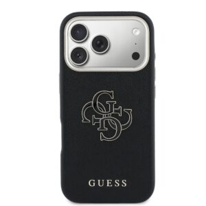 Guess PU Resin Logo dėklas skirtas Apple iPhone 17 Pro Max Black - Image 2