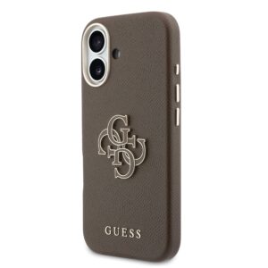 Guess PU Resin Logo dėklas skirtas Apple iPhone 17 Brown