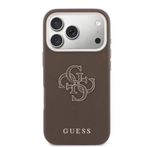 Guess PU Resin Logo dėklas skirtas Apple iPhone 17 Pro Max Brown - Image 2