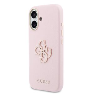 Guess PU Resin Logo dėklas skirtas Apple iPhone 17 Pink