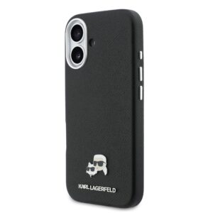Karl Lagerfeld PU Karl and Choupette Heads Pins MagSafe dėklas skirtas Apple iPhone 17 Black