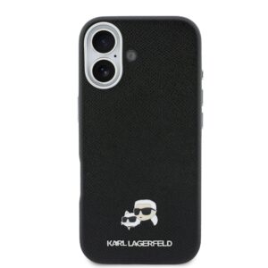 Karl Lagerfeld PU Karl and Choupette Heads Pins MagSafe dėklas skirtas Apple iPhone 17 Black - Image 2