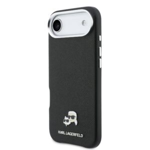 Karl Lagerfeld PU Karl and Choupette Heads Pins MagSafe dėklas skirtas Apple iPhone Air Black
