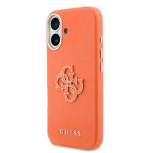 Guess PU Resin Logo dėklas skirtas Apple iPhone 17 Orange