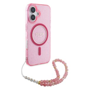 Guess IML Glitter Strap MagSafe dėklas skirtas Apple iPhone 16 Plus Pink - Image 2