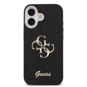 Guess PU Fixed Glitter 4G Metal Frame dėklas skirtas Apple iPhone 17 Black - Image 2