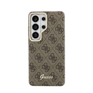 Guess PU 4G Script Metal Logo Magnetic dėklas skirtas Samsung Galaxy S26 Ultra Brown - Image 2