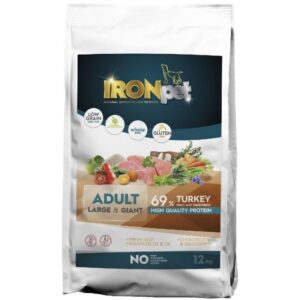 IRONpet TURKEY Large & Giant Adult vieno baltymo pašaras suaugusiems šunims, 12 kg