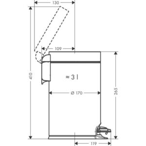 Šiukšliadėžė Hansgrohe AddStoris 41775670, juoda matinė - Image 2