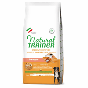 Natural Trainer Sensitive Medium/Maxi Adult Salmon sausas pašaras šunims, 12 kg