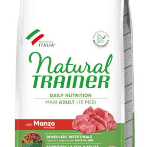 Natural Trainer Adult Maxi su jautiena sausas pašaras šunims, 12 kg
