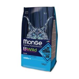 Monge BWild Cat Adult visavertis pašaras katėms su Šviežiais Ančiuviais 1,5kg