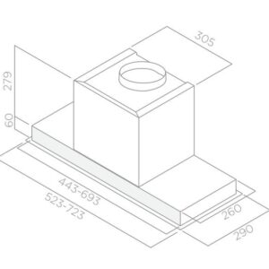 Įmontuojamas gartraukis Elica HIDDEN 2.0 IX/A/60 PRF0092333A - Image 2