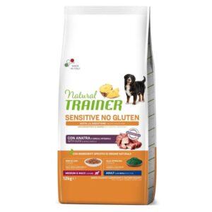 Natural Trainer Sensitive Medium/Maxi Adult Duck sausas pašaras šunims, 12 kg
