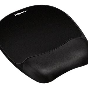 Fellowes | Mouse pad with wrist pillow | 202 x 235 x 25.4 mm | Black