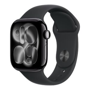 Apple Watch Series 11 GPS 42mm Jet Black Aluminium Case with Black Sport Band - S/M | Apple