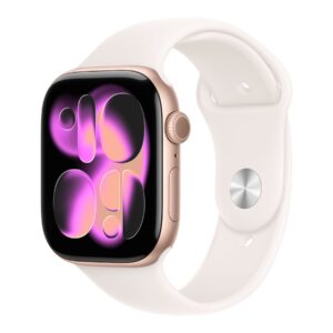 Apple Watch Series 11 GPS + Cellular 46mm Rose Gold Aluminium Case with Light Blush Sport Band - S/M | Apple