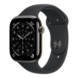 Apple Watch Series 11 GPS + Cellular 46mm Slate Titanium Case with Black Sport Band - M/L | Apple