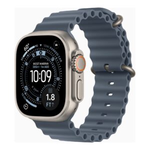 Apple Watch Ultra 3 GPS + Cellular 49mm Natural Titanium Case with Anchor Blue Ocean Band | Apple