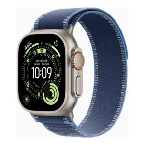 Apple Watch Ultra 3 GPS + Cellular 49mm Natural Titanium Case with Blue/Bright Blue Trail Loop - M/L | Apple