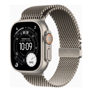 Apple Watch Ultra 3 GPS + Cellular 49mm Natural Titanium Case with Natural Titanium Milanese Loop - Medium | Apple