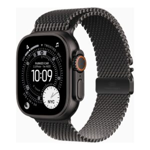 Apple Watch Ultra 3 GPS + Cellular 49mm Black Titanium Case with Black Titanium Milanese Loop - Medium | Apple