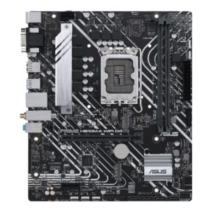 Asus | PRIME H610M-A WIFI D4 | Processor family Intel | Processor socket  LGA1700 | DDR4 DIMM | Memory slots 2 | Supported hard disk drive interfaces 	SATA, M.2 | Number of SATA connectors 4 | Chipset  Intel H610 | mATX