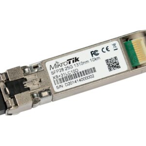 MikroTik SFP/SFP+/SFP28 module 1/10/25G SM 10km 1310nm | XS+31LC10D | SFP/SFP+/SFP28 | SMF | Dual LC UPC | 1024/10240/25600 Mbit/s | Wavelength 1310 nm | Maximum transfer distance 10000 m | -40 to 70
