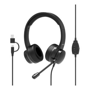 PORT CONNECT | USB Comfortable Stereo Office Microphone Ausinės | Built-in microphone | Wired | Black