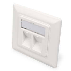 Digitus | Wallplate for Keystone Modules, German type, middle plate 50x50 mm, frame 80x80 mm | DN-93801-1