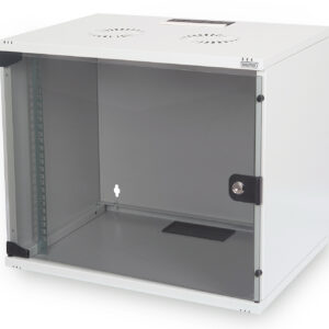 Digitus | 7U wall mounting cabinet | DN-19 07U-S-1 | Grey | Safety class rating IP20. Lockable safety-glass door. 200° door opening angle. Front door: Glass door, single opening. Unmounted 370x540x400 mm