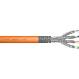 Digitus CAT 7 S-FTP installation cable, 1200 MHz Dca (EN 50575), AWG 23/1, 100 m ring, SX, Orange | Digitus