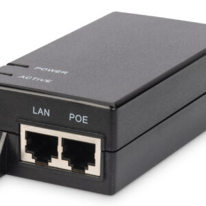 Digitus | Gigabit Ethernet PoE Injector | DN-95102-1 | 10/100/1000 Mbit/s | Ethernet LAN (RJ-45) ports 1xRJ-45 10/100/1000 Mbps Gigabit - Image 1