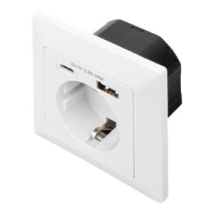 Digitus | Safety Plug for Flush Mounting with 1 x USB Type-C, 1 x USB A